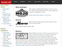 Tablet Screenshot of guitar-list.com